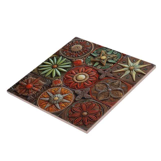 Spanish Christmas Tradition Hand-paint Terracotta Tile (Side)