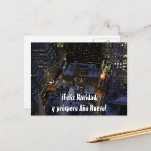 Spanish Christmas Tree in Manhattan at Night Postcard