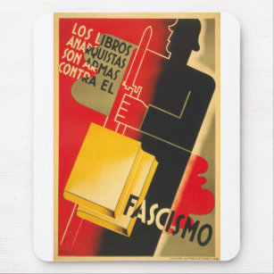 Spanish Civil War Anarchist / Facism Rare Poster Mouse Pad