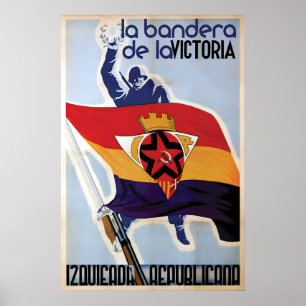 Spanish Civil War Popular Front Poster The flag of
