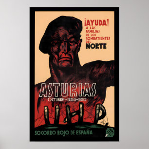 Spanish Civil War Poster Asturias Miners strike