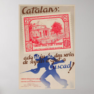 Spanish Civil War Poster Catalonia Basque Aid