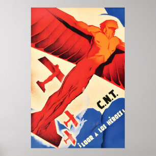 Spanish Civil War Poster CNT Praise our heroes!
