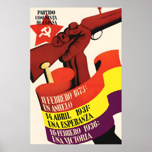 Spanish Civil War Poster Communist Party
