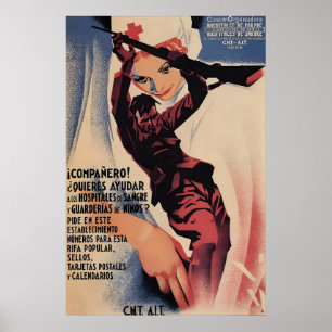Spanish Civil War Poster Comrade, help the