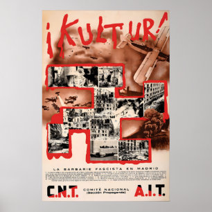 Spanish Civil War Poster Kultur! The fascists'