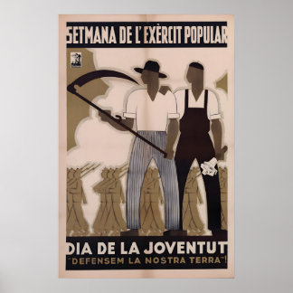 Spanish Civil War Poster On youth day we defend