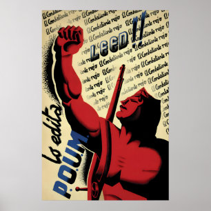 Spanish Civil War Poster POUM LEED
