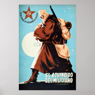 Spanish Civil War Propaganda Poster JSU The