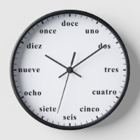 Spanish Clock Español Time Hours Counting Numbers
