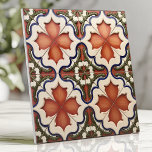 Spanish Colonial Revival Terracotta Tile<br><div class="desc">Bring the charm of Spanish Colonial Revival architecture to your home with this beautiful ceramic tile. The design features a classic geometric pattern in terracotta, cream, blue, and green. This intricate, handcrafted look is perfect for adding a touch of Old World elegance to kitchens, bathrooms, fireplaces, or accent walls. Perfect...</div>