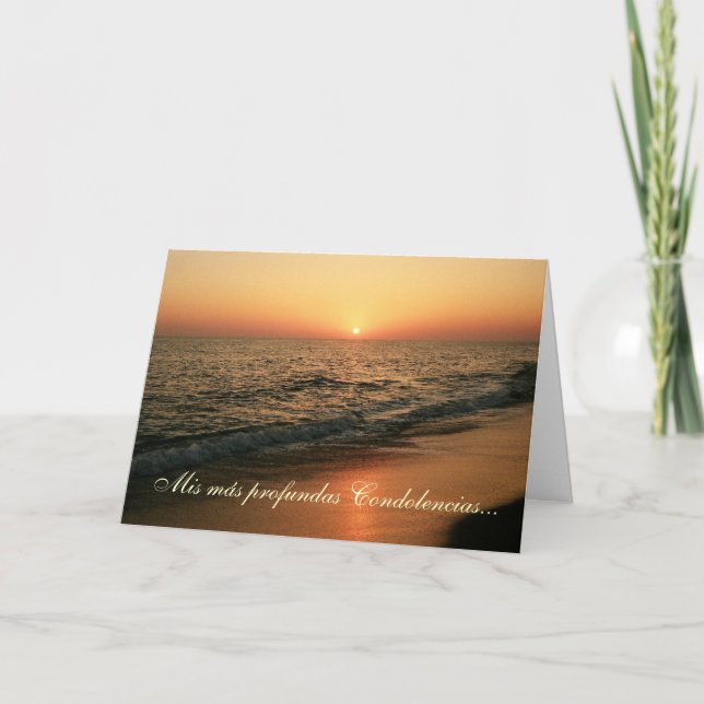 Spanish: Condolencias- puesta de sol/Sympathy Card (Front)