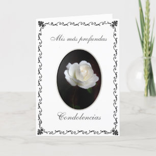 Spanish: Condolencias: rosa blanca Card