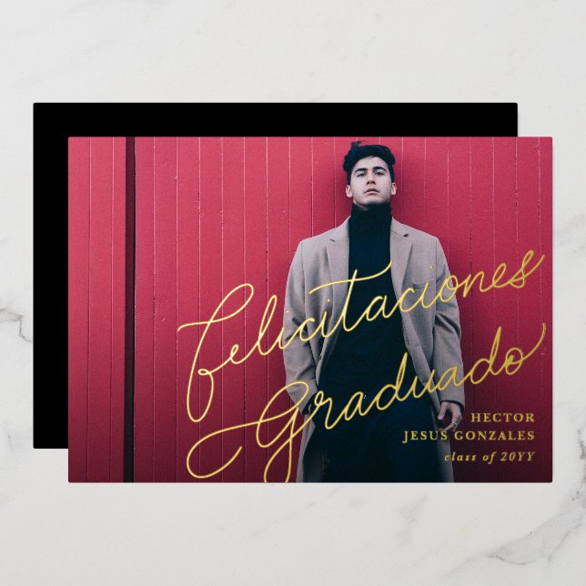 Spanish Congratulations Grad Photo Announcement (Front/Back)