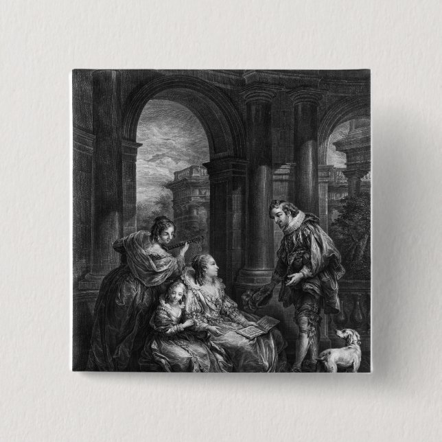 Spanish conversation 2 inch square button (Front)
