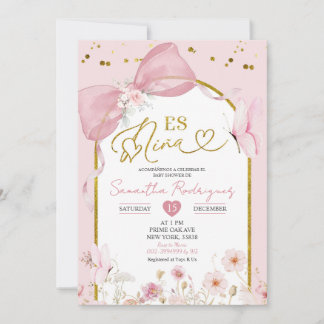 Spanish Coquette Blush Pink Butterfly Es Nina Invitation