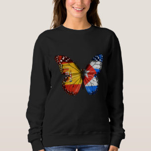 Spanish Cuban Flag Butterfly Sweatshirt