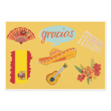 Spanish Culture–Fiesta Sombrero, Guitar and Flower