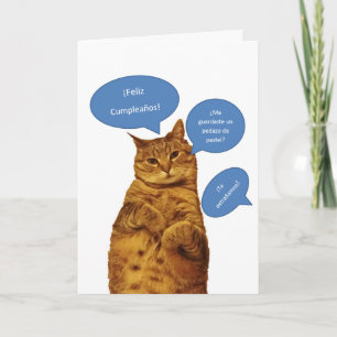 Spanish: Cumpleanos gatito Card