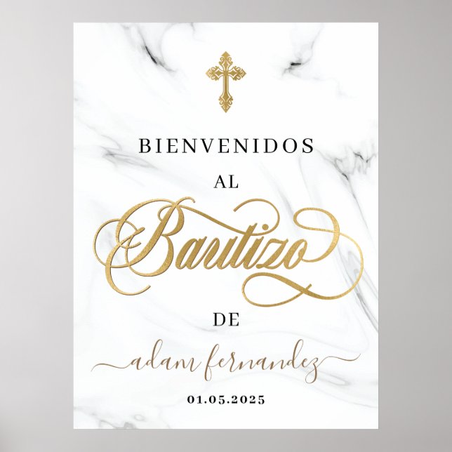 Spanish De Bautizo Bienvenidos Welcome Sign (Front)