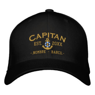 SPANISH El Capitan Nautical Personalized Embroidered Hat