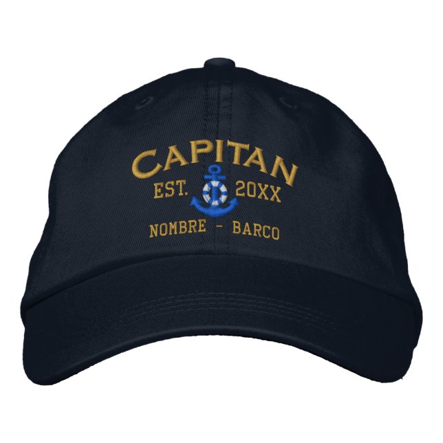 SPANISH El Capitan Style Easy to Personalize Embroidered Hat (Front)