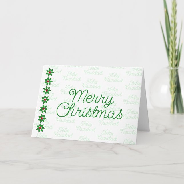 Spanish English Christmas Holiday Card (Front)