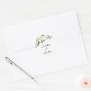 Spanish Eucalyptus Wedding Classic Round Sticker