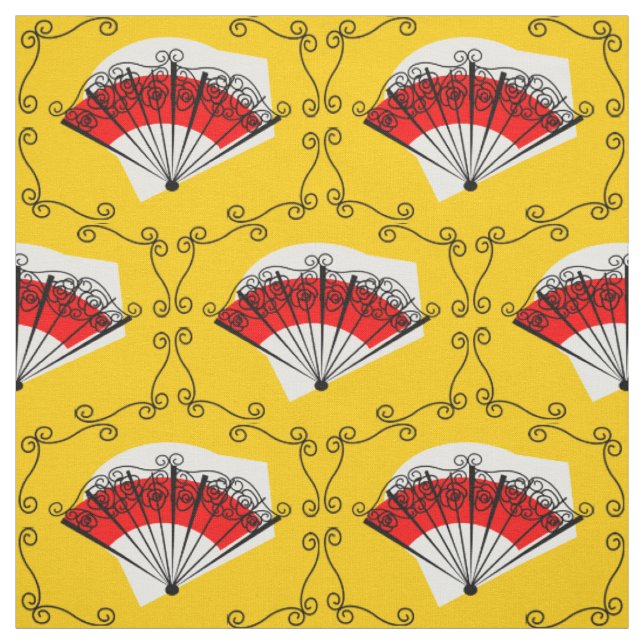 Spanish Fan corners fabric small print (Swatch)