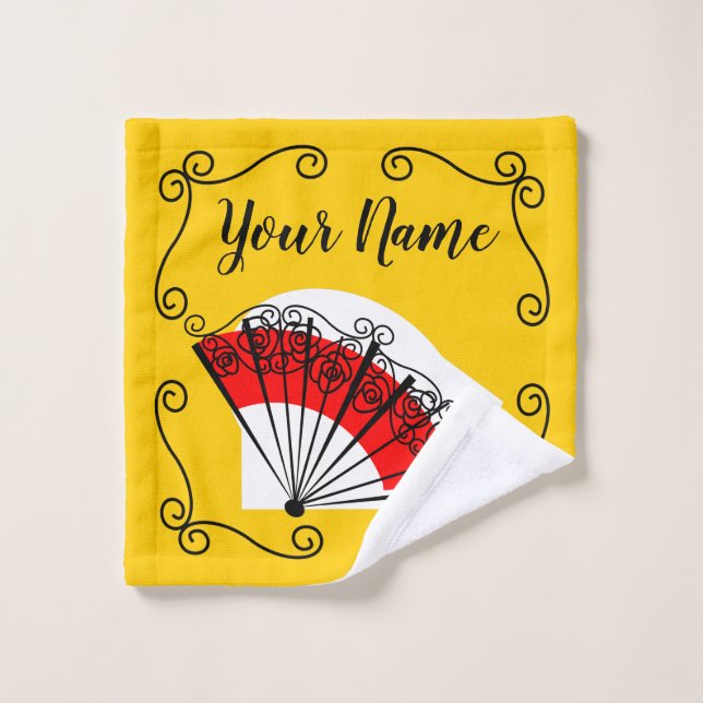 Spanish Fan Corners Name face cloth (Wash Cloth)