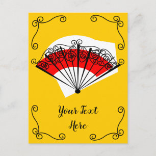 Spanish Fan Corners Text vertical Postcard