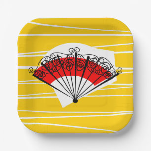 Spanish Fan square Paper Plate
