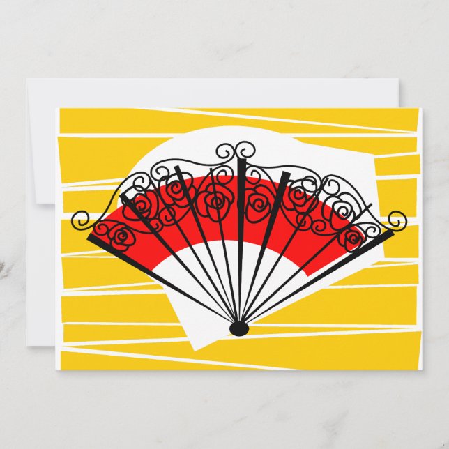 Spanish Fan text back invitation horizontal (Front)