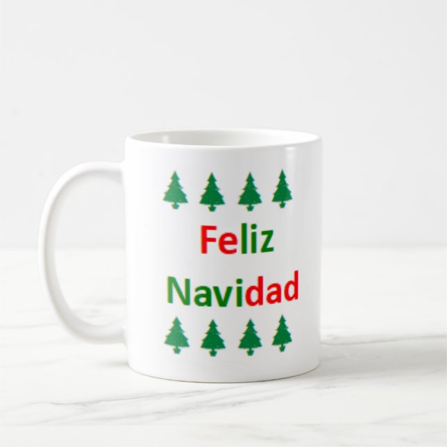 spanish feliz navidad coffee mug (Left)