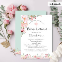 Spanish First Communion Rose Gold, Mint Floral