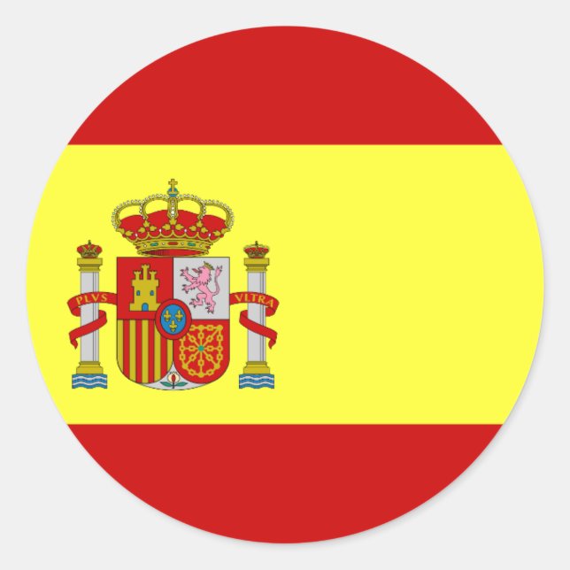 Spanish Flag Bandera Española Round Stickers (Front)