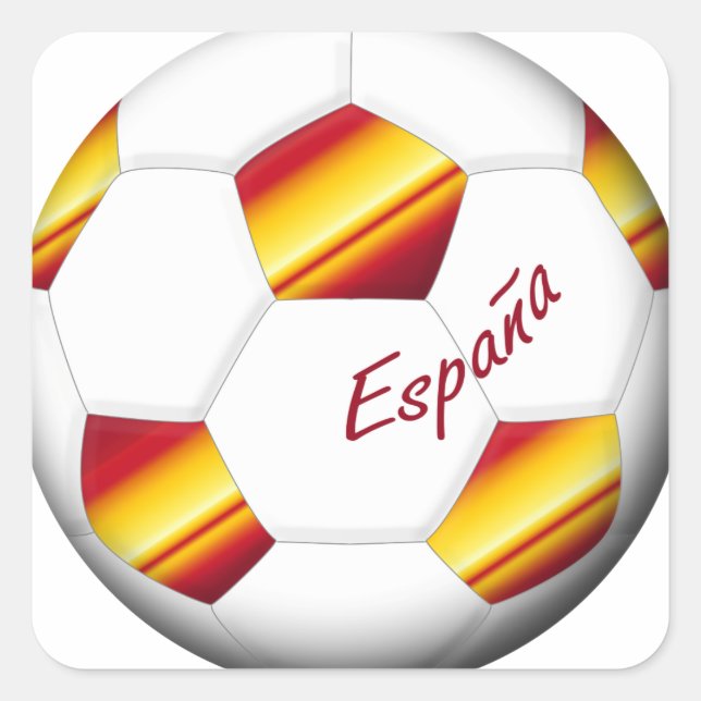 Spanish flag colors square sticker (Front)