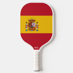 Spanish Flag Custom Monogram Pickleball Paddle
