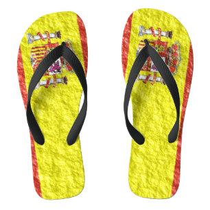 Spanish Flag Design Flip Flops