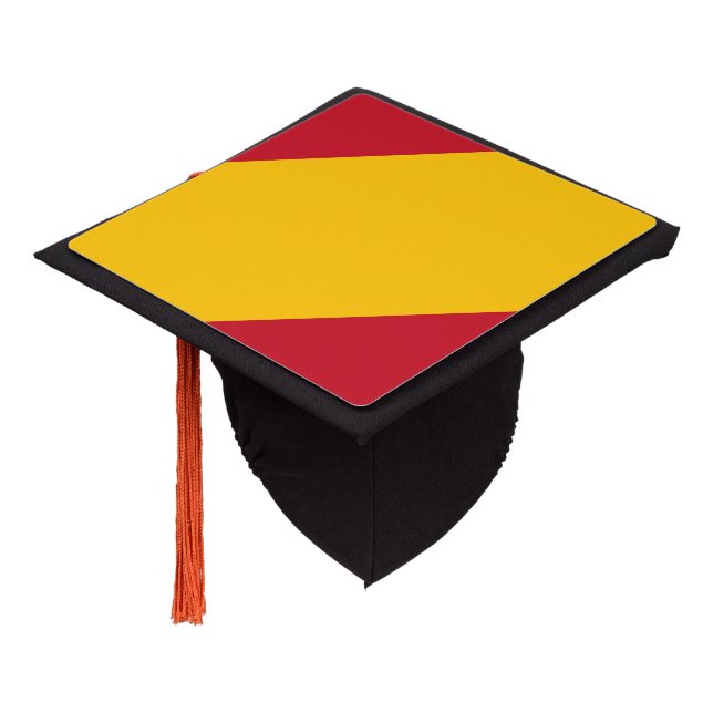 Spanish flag graduation cap topper (Angled)