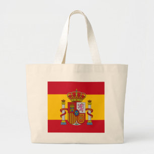 Spanish flag large tote bag