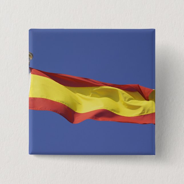 Spanish Flag RF) 2 Inch Square Button (Front)
