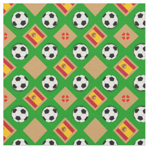 Spanish Flag & Soccer Ball /Spain Football fashion Fabric