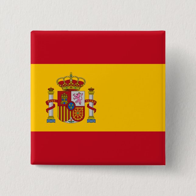 Spanish Flag (Spain) 2 Inch Square Button (Front)