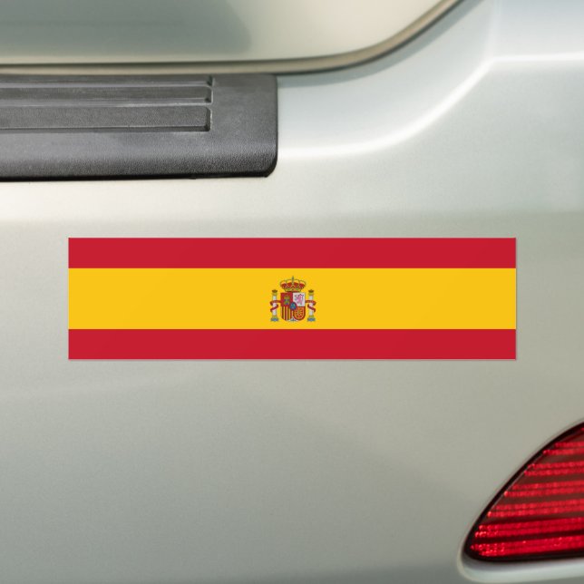 Spanish Flag (Spain) Bumper Sticker (On Car)