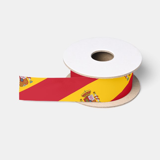 Spanish Flag & Spain travel, holiday /sport fans Satin Ribbon (Spool)