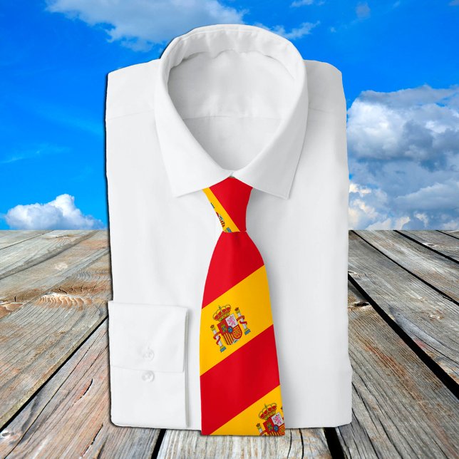 Spanish Flag & Spain travel, holiday /sport fans Tie (Creator Uploaded)