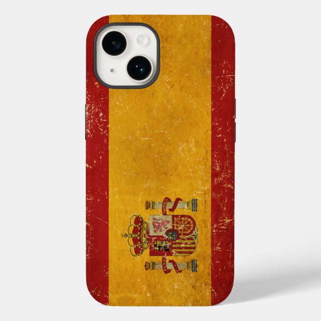 Spanish Flag Vintage Grunge Case-Mate iPhone Case (Back)
