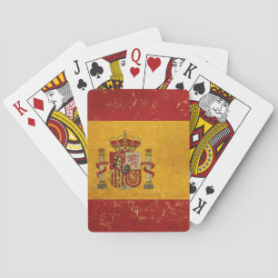 Spanish Flag Vintage Grunge Design Playing Cards