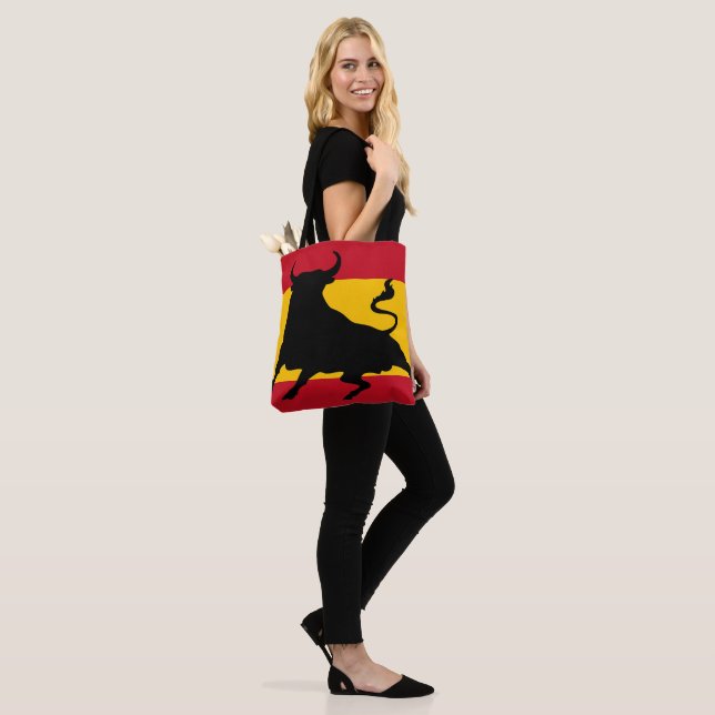 Spanish flag with bull tote bag (On Model)